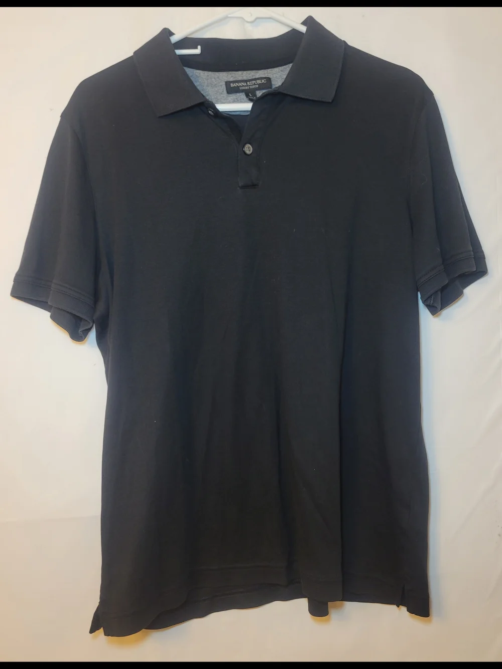 Banana Republic Men's Black Polo Shirt with Button Placket